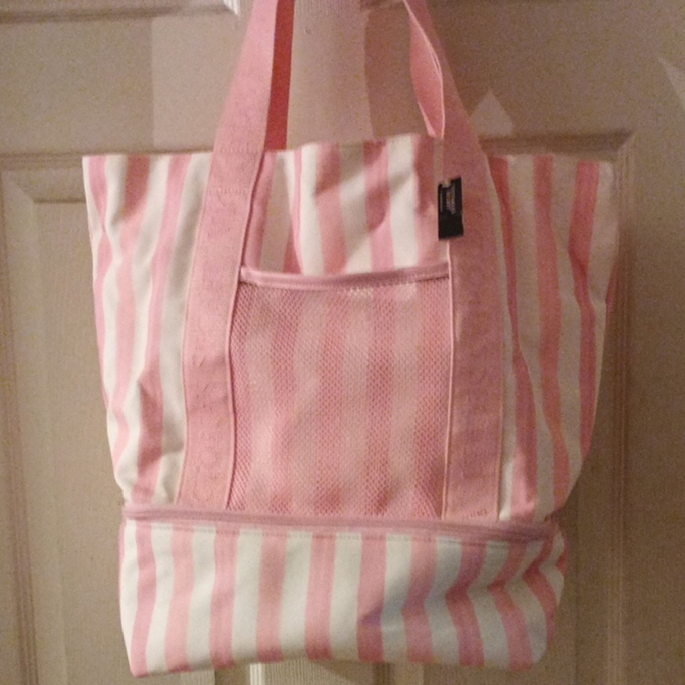 Victoria's Secret Striped Pink Tote Bag